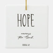 Kerstabel Verse Hope keramisch Ornament (Achterkant)