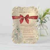 Kerstabel, Waterverf Pine Tree, gouden sterren Kaart (Staand voorkant)