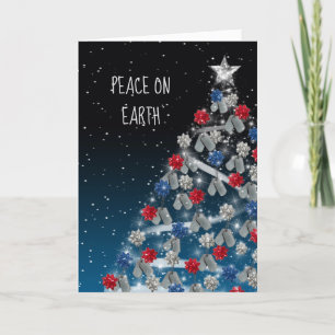 Kerstabomen van militaire honden feestdagen kaart