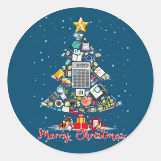 kerstaccountant — kerstmansstructuur — CPA Acc. Ronde Sticker (Voorkant)