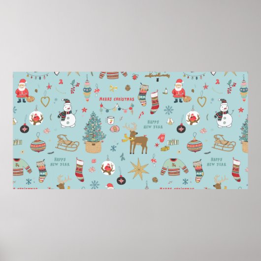 Kerstachtergrond, naadloos inpakken van papier poster (Voorkant)