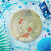 Kerstachtige bessen papieren bordje (Feest)