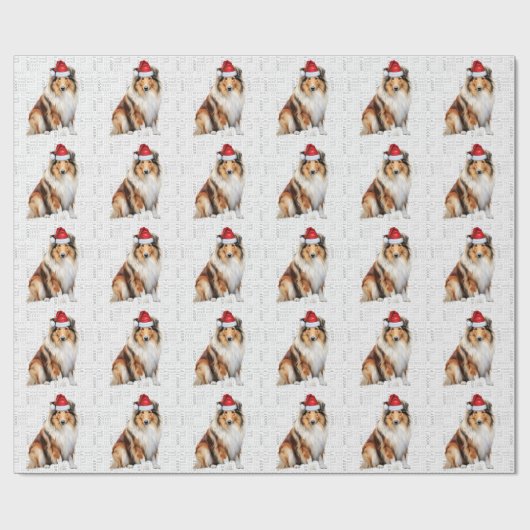 Kerstachtige collie voor de feestdag in Hondenlief Cadeaupapier (Vlak)