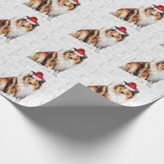 Kerstachtige collie voor de feestdag in Hondenlief Cadeaupapier (Hoek)