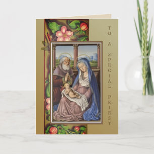 Kerstachtige Heilige Gezin Religieus Feestdagen Kaart