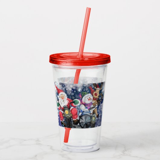 Kerstacryltumbler Happy Friends - Fun Acryl Drinkbeker (Achterkant)