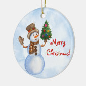 Kerstacrylversiering voor bomen met sneeuwpoppen keramisch ornament (Links)