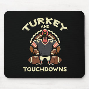 Kerstactie Turkey En Touchdowns Footbyll Mannen Bo Muismat