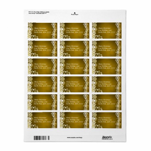 Kerstadres Avery Label (Full Sheet)