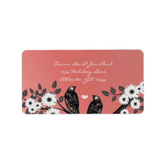  kerstadres vogels etiket (Voorkant)