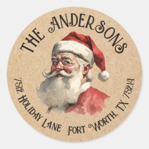 kerstadres voor kerstmis ronde sticker