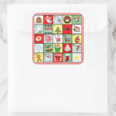 Kerstadvertentiekalender Vierkante Sticker (Tas)