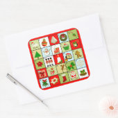 Kerstadvertentiekalender Vierkante Sticker (Envelop)