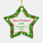 KerstAfbeeldingen Kinder Star-Ornament Keramisch Ornament (Achterkant)