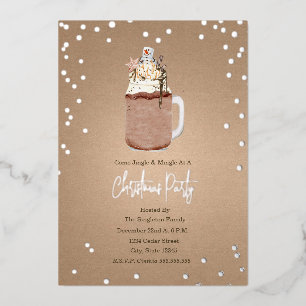 Kerstafeestdag: Cheers Chocolate Milkshake Folie Uitnodiging