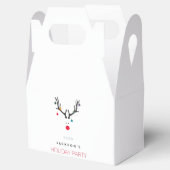 Kerstafeestdag grappige rendierwitrood bedankdoosjes (Geopend)