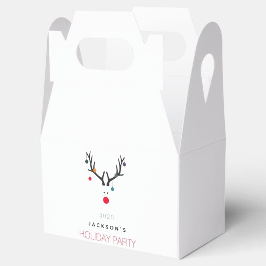 Kerstafeestdag grappige rendierwitrood bedankdoosjes (Geopend)