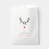 Kerstafeestdag grappige rendierwitrood bedankzakje (Voorkant)