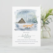 Kerstafeestdag in het winterbos kaart (Staand voorkant)