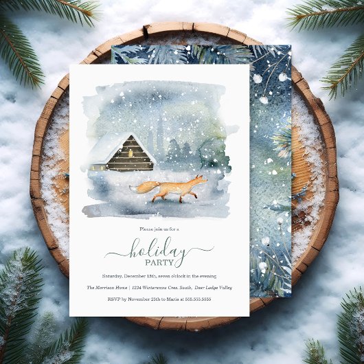 Kerstafeestdag in het winterbos kaart