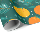 Kerstaffels Citrusvruchten Cadeaupapier (Rol Hoek)