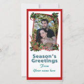 Kerstaffotokaarten, linten en snoep feestdagenkaart (Voorkant)