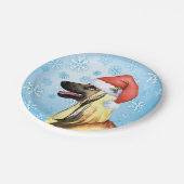 KerstAfghaanse hond Papieren Bordje (Gekanteld)