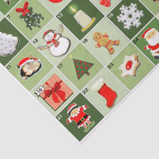 Kerstaftellen Advent Calendar Wrapping Paper Tissuepapier (Detail)