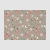Kerstag en vogelbos Pattern Tissuepapier (Voorkant)