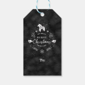 Kerstagebandje Zwart en glitter strepen Cadeaulabel (Achterkant)