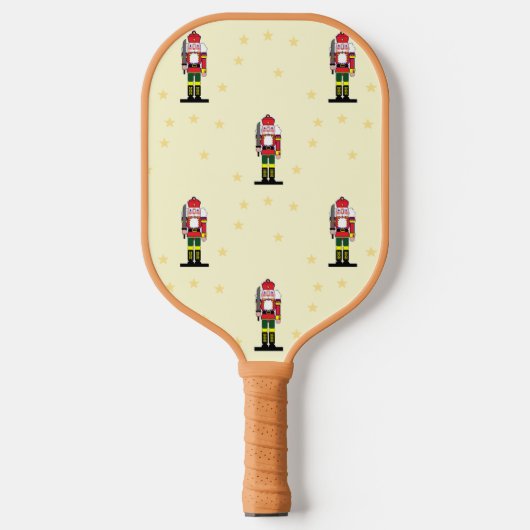 Kerstagebit met geel patroon pickleball paddle (Voorkant)