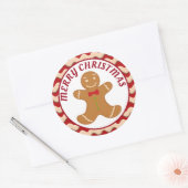 Kerstageblazen envelopzegel ronde sticker (Envelop)