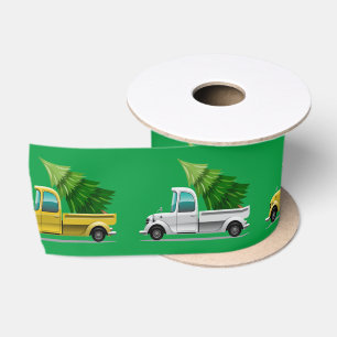 Kerstageel en zilvertruck met boom lint