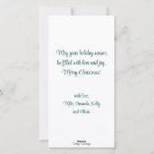 kerstagel in de Bossen Feestdagenkaart (Achterkant)