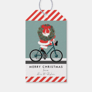 Kerstagetjes voor fietsen met kerstcadeaus cadeaulabel