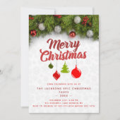 Kerstageversierde kerstboomversiering kaart (Voorkant)