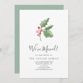 Kerstair Greenery en Berry We hebben ons verplaats Aankondiging (Voorkant / Achterkant)