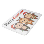 Kerstairdieren apen Kerstaven kerst Badmat (Gekanteld)