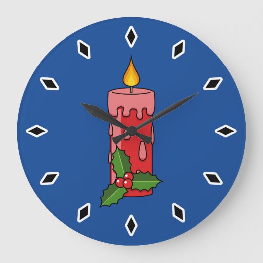 Kerstaire kaars met Holly Grote Klok (Voorkant)