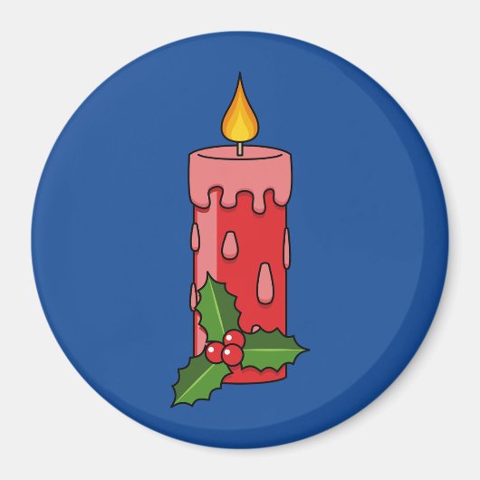 Kerstaire kaars met Holly Magneet (Voorkant)