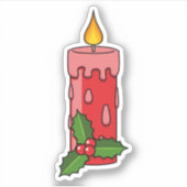 Kerstaire kaars met Holly Sticker (Voorkant)