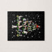 Kerstaire kerstboom, bedekt door vlieglicht legpuzzel (Horizontaal)