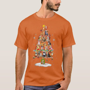 Kerstaire kerstboom met kat-kerstgebergte van Merr T-shirt