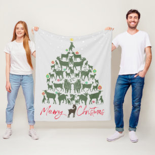 Kerstaire kerstboom voor fijne kerst fleece deken