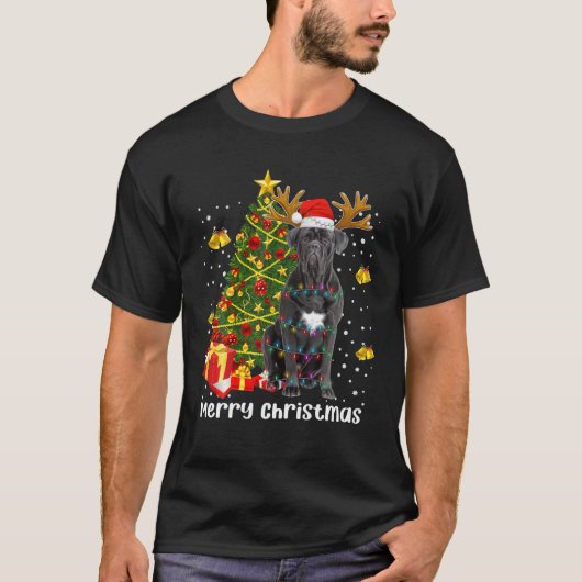 Kerstaire kerstlampbomen van Cane Corso T-shirt (Voorkant)