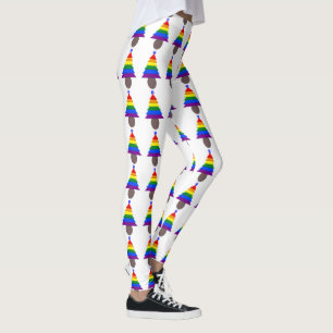 Kerstaire Mannen regenboogbomen Leggings