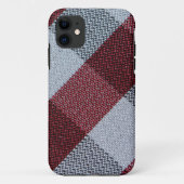 Kerstaire rode buffelpatroon met grijs Case-Mate iPhone case (Achterkant)