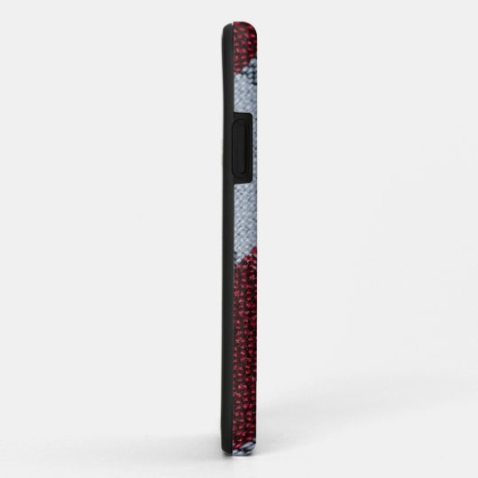 Kerstaire rode buffelpatroon met grijs Case-Mate iPhone case (Achterkant/rechts)