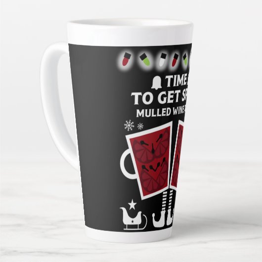 Kerstaire rode wijn latte mok (Linkerhoek)