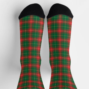 Kerstairkleurig rood tartan-patroon sokken